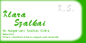klara szalkai business card